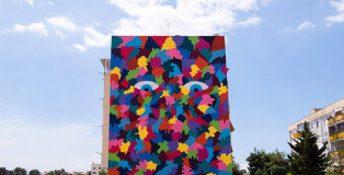 Pigment workroom - Social Urban Art, "San Pio is watching you", Bari.