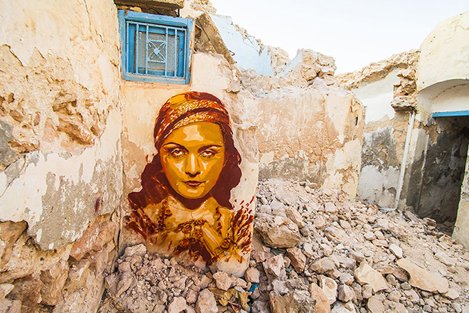  Il villaggio della street art in Tunisia, painting by spanish artist B-TOY