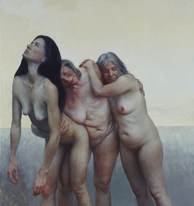  The three graces - Oil on canvas, 76 x 74 inches