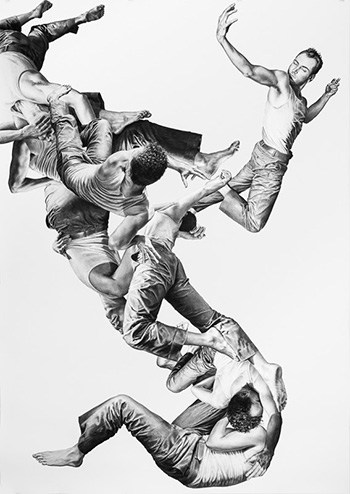 Leah Yerpe - Columba, 2012, charcoal on paper, 102 x 72 inches