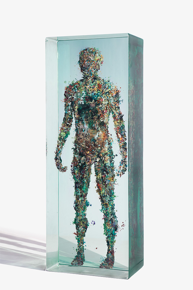 Psychogeography 31 - 2013, Glass, collage, acrylic.