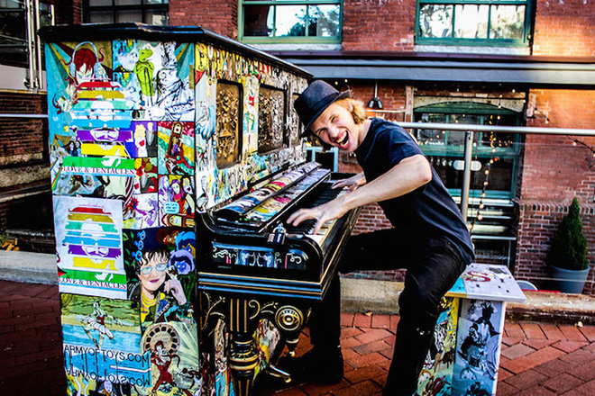 Street piano, Play me, I'm yours. Boston, Massachusetts, USA, 2013