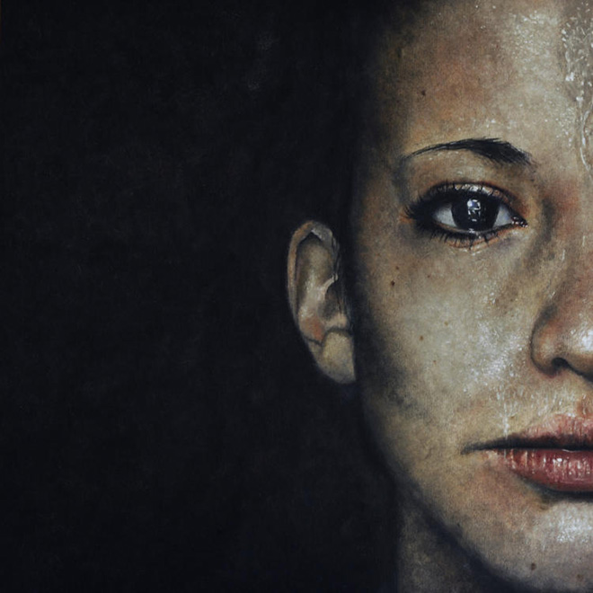 Erica Elan Ciganek - Maggie, Oil painting on Baltic Birch Plywood, 2014