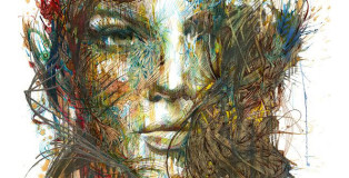 Carne Griffiths - Tempest, Ink and tea on bokingford watercolour paper