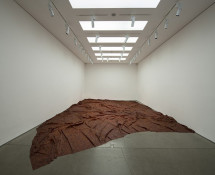 Doris Salcedo - A Flor de Piel, 2011–12. Rose petals and thread, 257 x 421 1/4 in. (652.8 x 1070 cm). Installation view, White Cube, London, 2012. Photo: Hugo Glendinning. Reproduced courtesy of the artist; Alexander and Bonin, New York; and White Cube.