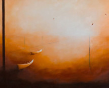 Ernesto Morales - Oggi, al solstizio d’Estate. "Las golondrinas y el mar" - 2010/14 -olio su tela -cm100x150