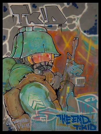 T-KID 170 - The Soldier, 1985 Peinture aérosol sur toile 137 x 103 cm Collection privée, Paris