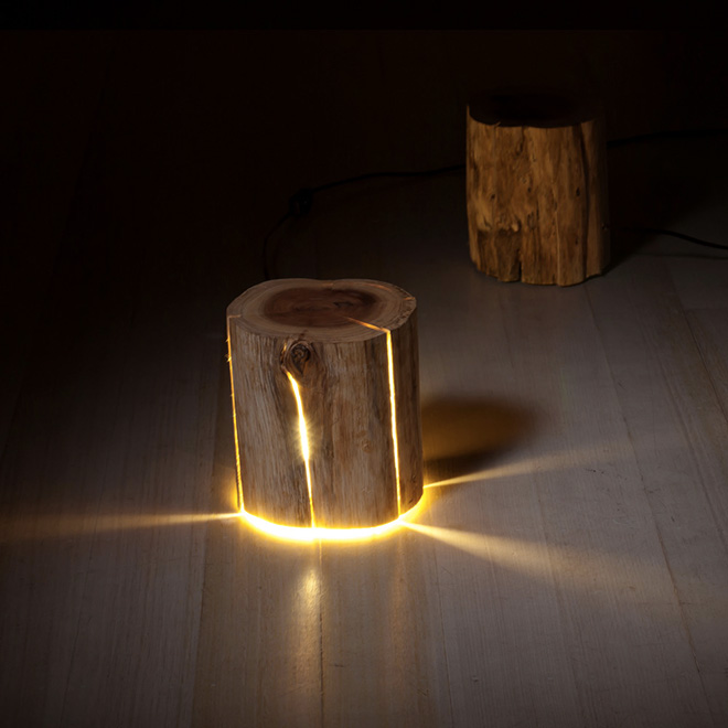Duncan Meerding - Cracked Log Lamps