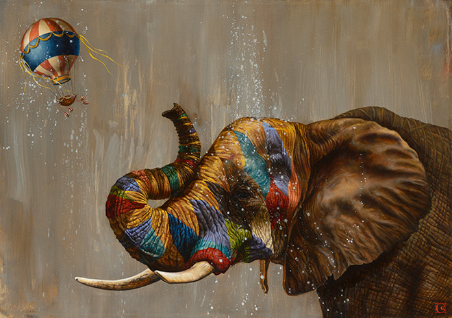 Claudia Giraudo - “Seguimi in volo”,  olio su tela,  70x100 cm, 2015