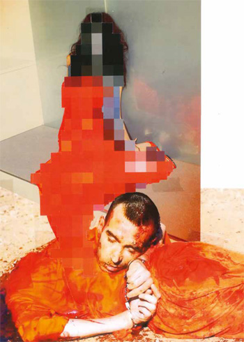 Thomas Hirschhorn - Pixel-Collage (Orange Dress), 2015 Courtesy the artist
