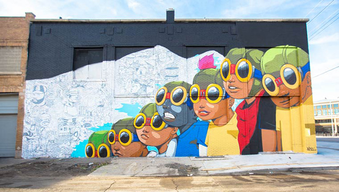 Hebru Brantley - Murals in the Market, Detroit street art festival