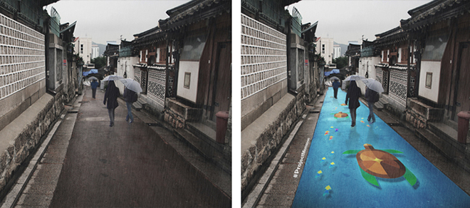 Project Monsoon - La street art che appare con la pioggia