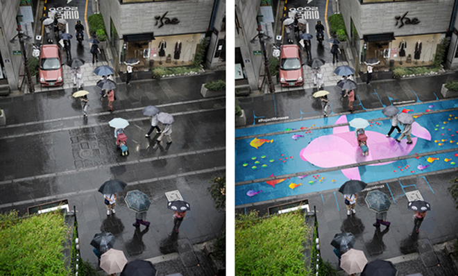 Project Monsoon - La street art che appare con la pioggia