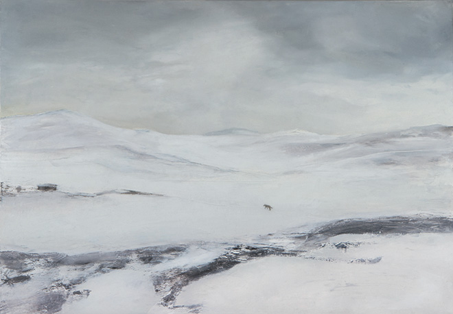 Verena D’Alessandro - Lupo solitario, olio su tela,70x90 cm, 2012