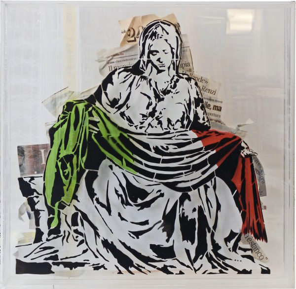 Mr. Savethewall - Pietà, 60x60, plexiglass