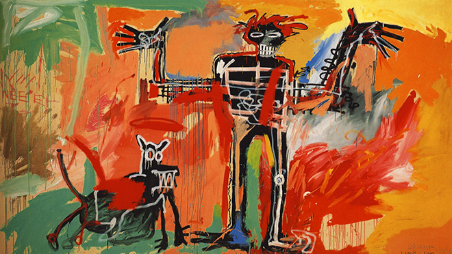 Jean-Michel Basquiat - Boy and dog in a Johnnypump, 1982