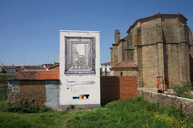 Daniel Muñoz - GLITTER. Acrylic on wall, 11X5m. Pozuelo de Zarzón (Spain), 2017