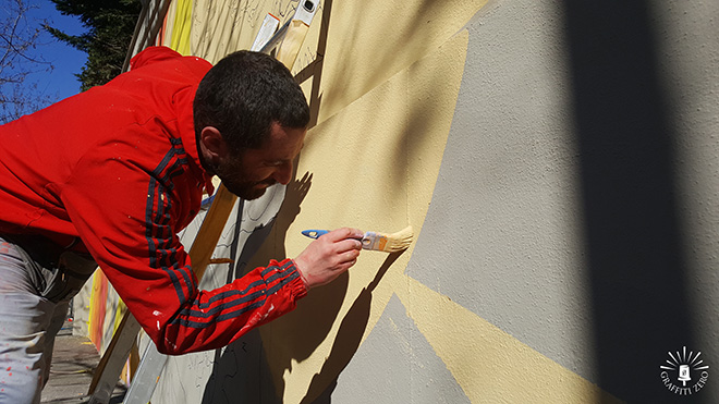 Andrea Marrapodi (Kiv) - Murales di via Folchi a Roma, Ospedale Spallanzani