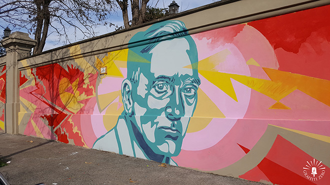 Andrea Marrapodi (Kiv), Gregorio Pampinella, Daniele Tozzi - Alexander Fleming, murales di via Folchi a Roma, Ospedale Spallanzani