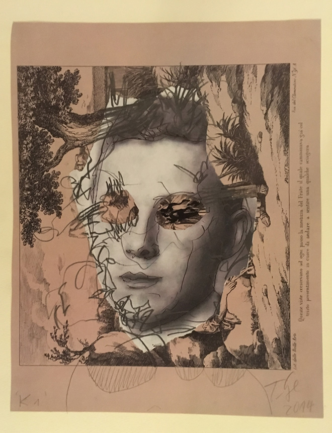 Thomas Lange - K1, 2014, tecnica mista su carta, 30 x 14 cm, courtesy Atelier Thomas Lange