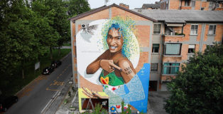 Alessio Bolognesi - #mariellepresente, murale a Ferrara, 2018