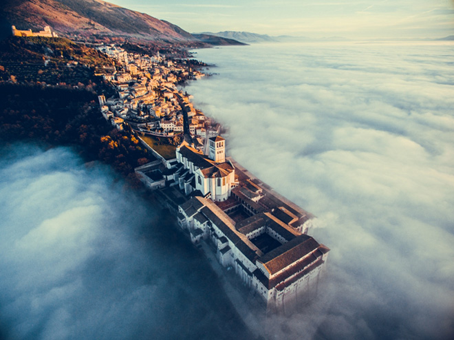 Francesco Cattuto - Assisi Over the Clouds, Drone Awards 2018. Winner Urban Category