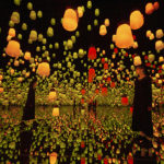teamLab – Forest of Resonating Lamps One Stroke Autumn Mountain