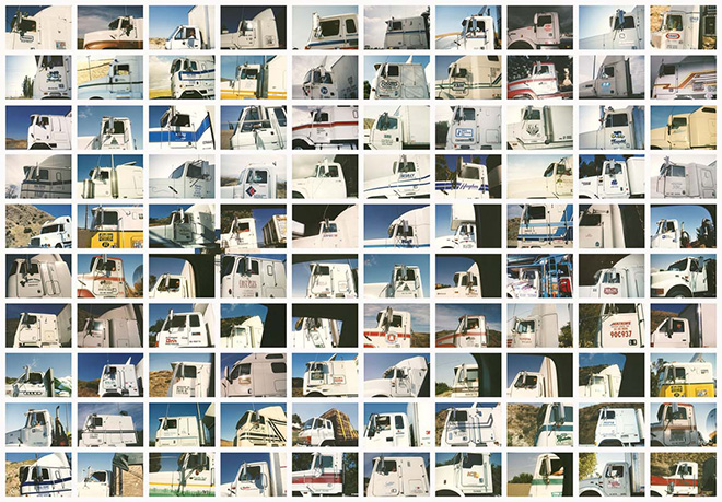 Annica Karlsson Rixon - Camionisti (bianchi) / Truckers (white), 1994-1999. 738 stampe digitali a colori montate su d-bond / 738 digital prints mounted on d-bond 8,5 x 12,5 cm ciascuna / each - © Annica Karlsson Rixon