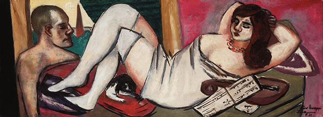 Max Beckmann - Siesta - 1924-1934, olio su tela, 35 x 95 cm, Collezione privata, © 2018, ProLitteris, Zurich