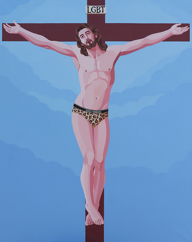 Giuseppe Veneziano - LGBT, 2019, acrilico su tela, cm 170x135