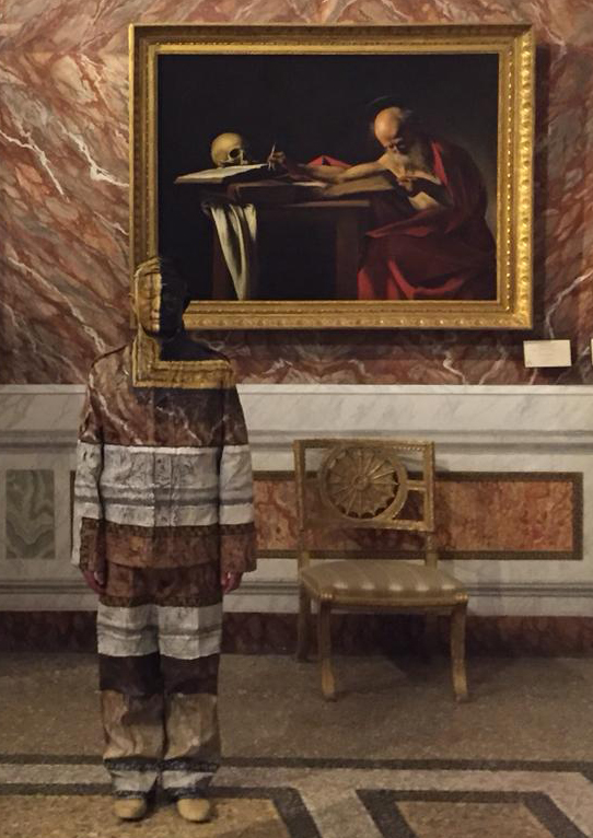 Liu Bolin - Mimesi con il San Girolamo di Caravaggio, Galleria Borghese, Roma