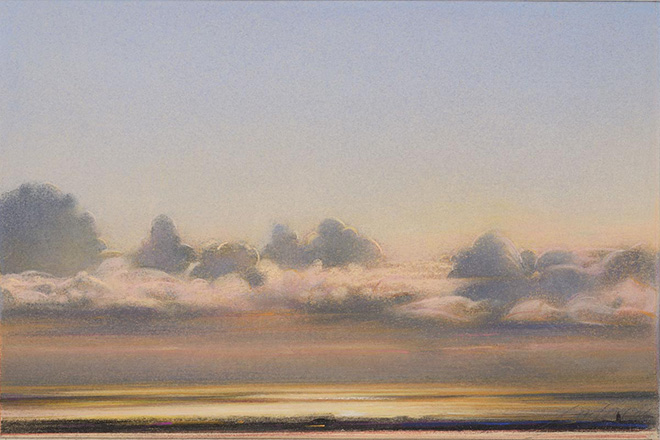 Piero Guccione - Cielo e nuvole a Punta Corvo (cat. 55), 2006, pastello su carta, 62.5 x 67.5 cm, Galerie Claude Bernard, Parigi