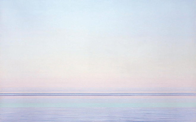 Piero Guccione - Linee del mare (cat. 30), 2006, olio su tela, 70 x 91 cm, Collezione privata