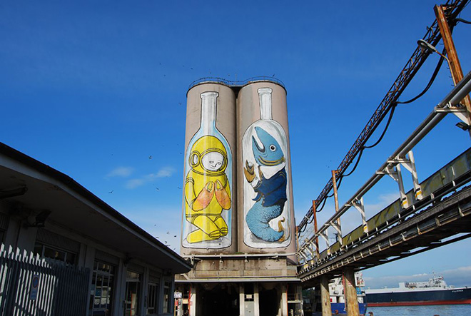 Blu + Ericailcane - Bottles, Silos, Porto di Ancona