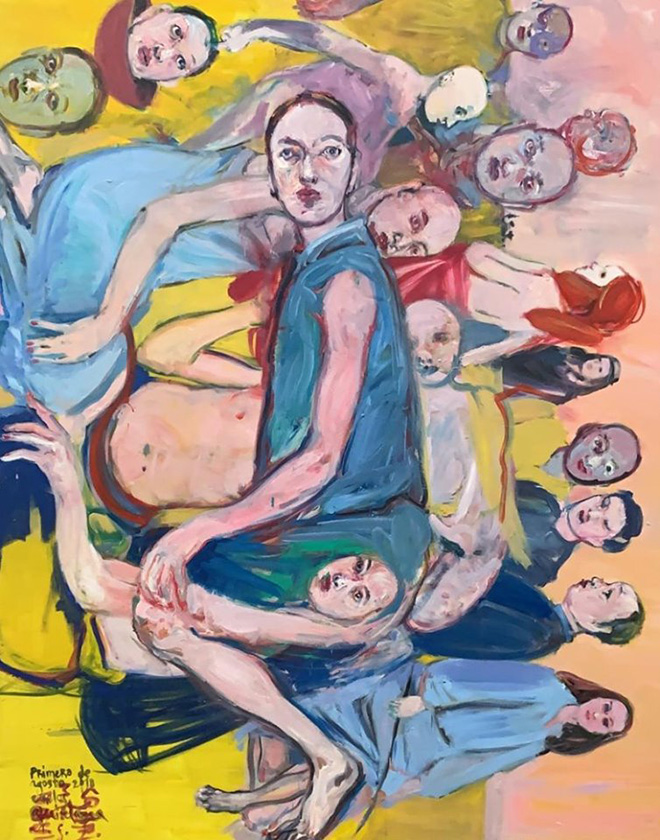 Carlos Quintana, Riflessione, 2018. cm 182x150, olio su tela.