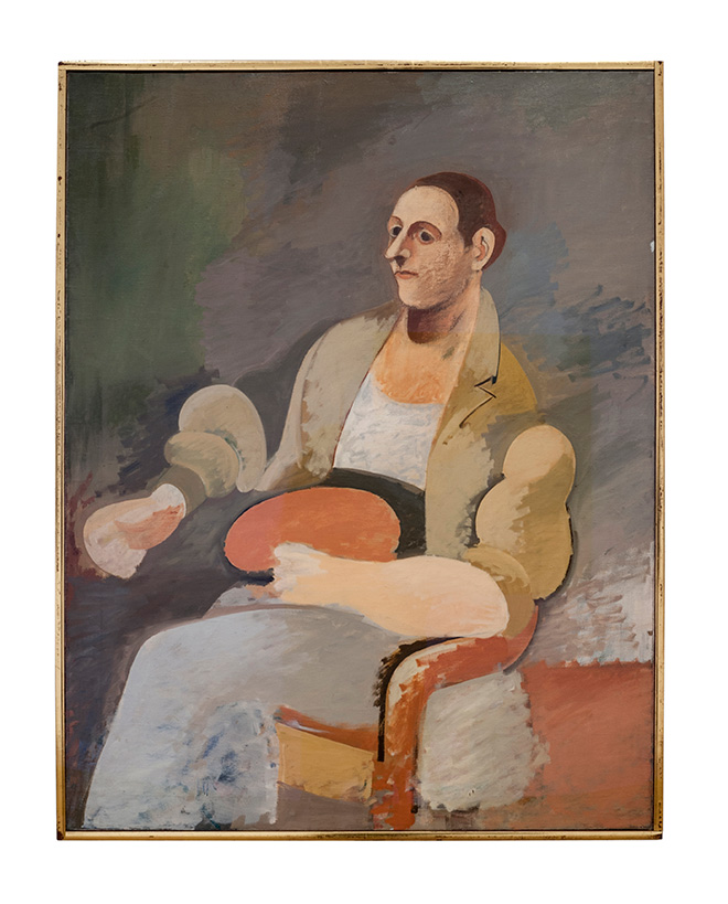 ARSHILE GORKY - Portrait of Master Bill / Ritratto di Master Bill ca. 1937. Oil on canvas, 132.4 x 101.9 cm, Private collection / Collezione privata.
