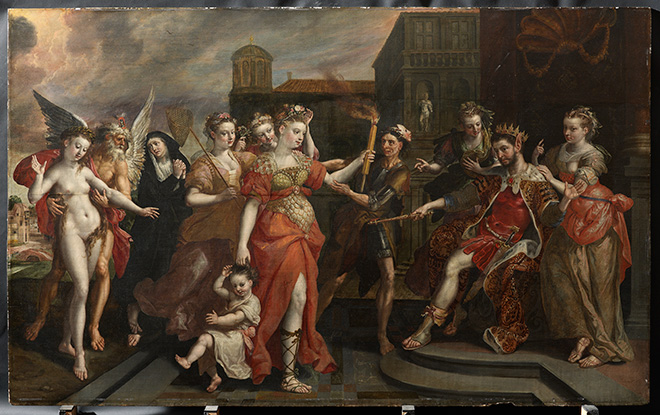 Maerten de Vos, The Calumny of Apelles, Private collection, on loan to the Rubenshuis, Antwerp © Private collection