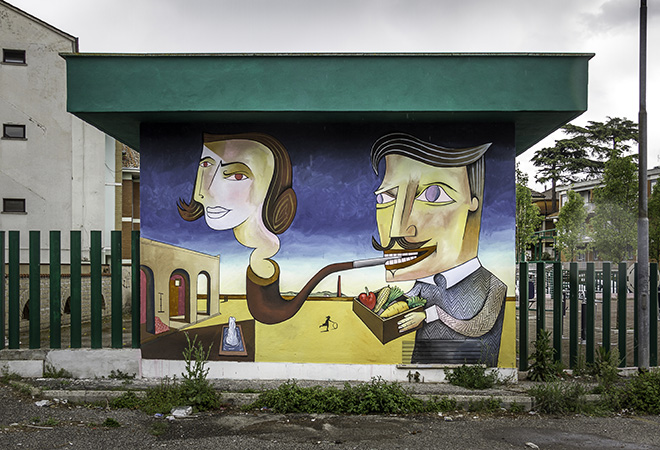 Jim Avignon - Murale per MURo mARkeT, il progetto sviluppato al Mercato Menofilo di Quarto Miglio per il VII Municipio di Roma durante il MURo Festival 2019. 