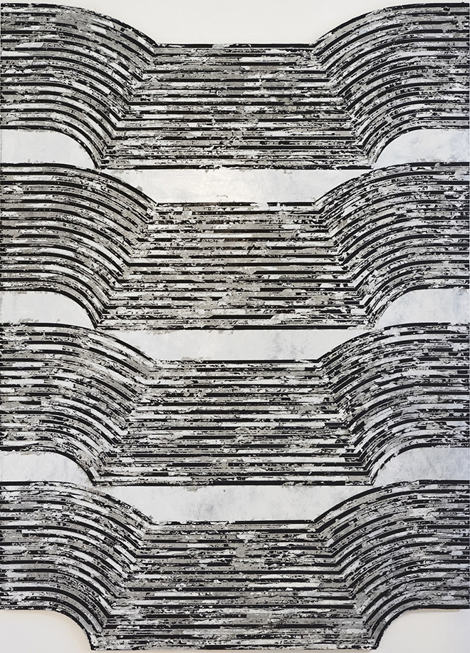 Martina Merlini - Untitled, tecnica mista su tavola, 120x168 cm. MAGMA Gallery