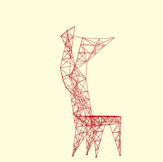 Tom Dixon, Pylon Chair, 1992, prodotta da Cappellini, filo di acciaio saldato a mano, finitura laccata - Courtesy Cappellini, Meda