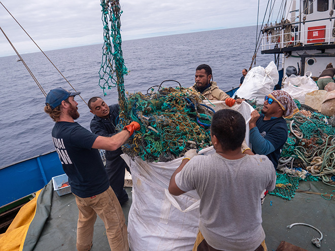 Ocean Voyages Institute, 103 Tons of Plastic Removed From the Great Pacific Garbage Patch. Photo Courtesy of Ocean Voyages Institute