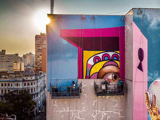 Lidia Viber - Mural for CURA - Urban Art Circuit, Belo Horizonte (Brazil). photo credit: Instagrafite