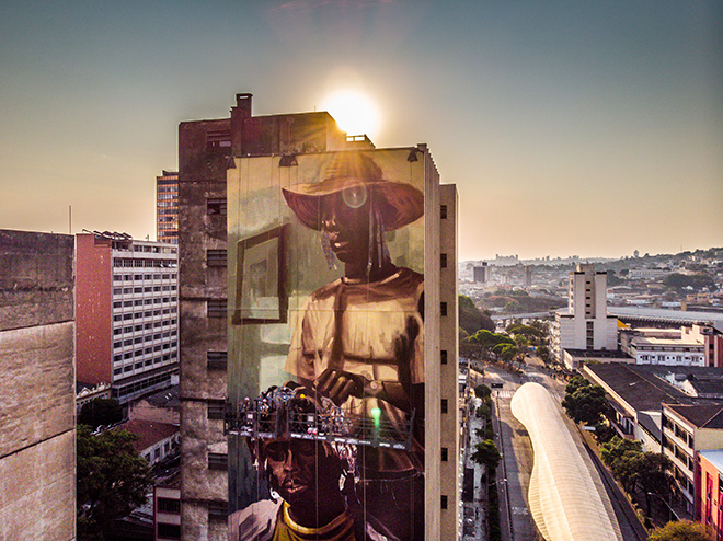 Diego Mouro - Mural for CURA - Urban Art Circuit, Belo Horizonte (Brazil). photo credit: Instagrafite