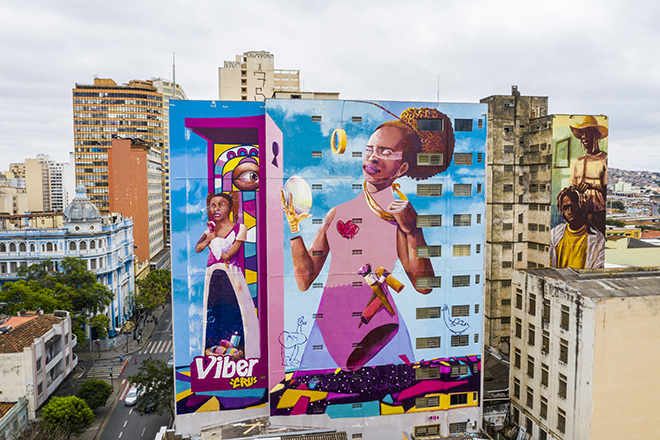 Lidia Viber - Mural for CURA - Urban Art Circuit, Belo Horizonte (Brazil). photo credit: Caio Flavio