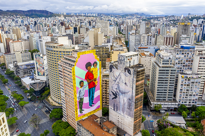 Robinho Santana - Mural for CURA - Urban Art Circuit, Belo Horizonte (Brazil). photo credit: Caio Flavio