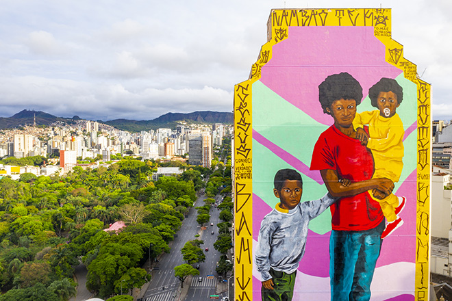 Robinho Santana - Mural for CURA - Urban Art Circuit, Belo Horizonte (Brazil). photo credit: Caio Flavio