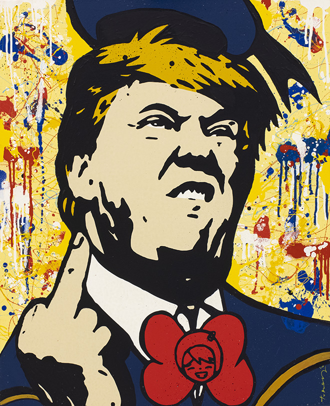 TVBOY - Angry Donald, graffiti mixed media on canvas, 65x80
