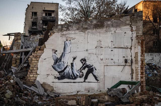 Banksy - Stencil art, Kiev, Ukraine, 2022