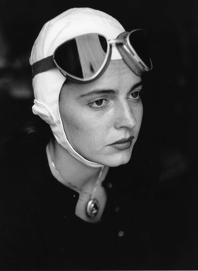 Ruth Orkin - Jinx in Goggles Florence, Italy, 1951 Vintage print. © Ruth Orkin Photo Archive