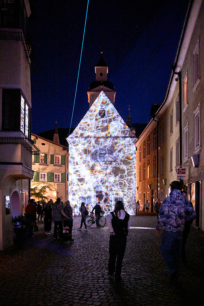 Bressanone Water Light Festival 2023 - New Commission Work, by Filip Roca. Photo credit:  ©Brixen Tourismus, Andreas Tauber